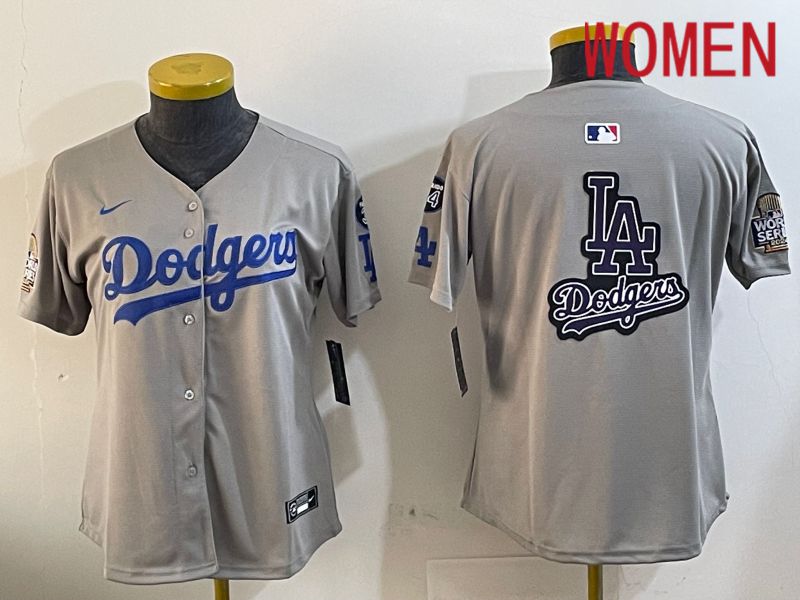 Women Los Angeles Dodgers Blank Grey Game 2024 Nike MLB Jersey style 12053